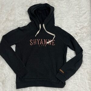 Shyanne Life Black Hoodie with Embroidered Lettering